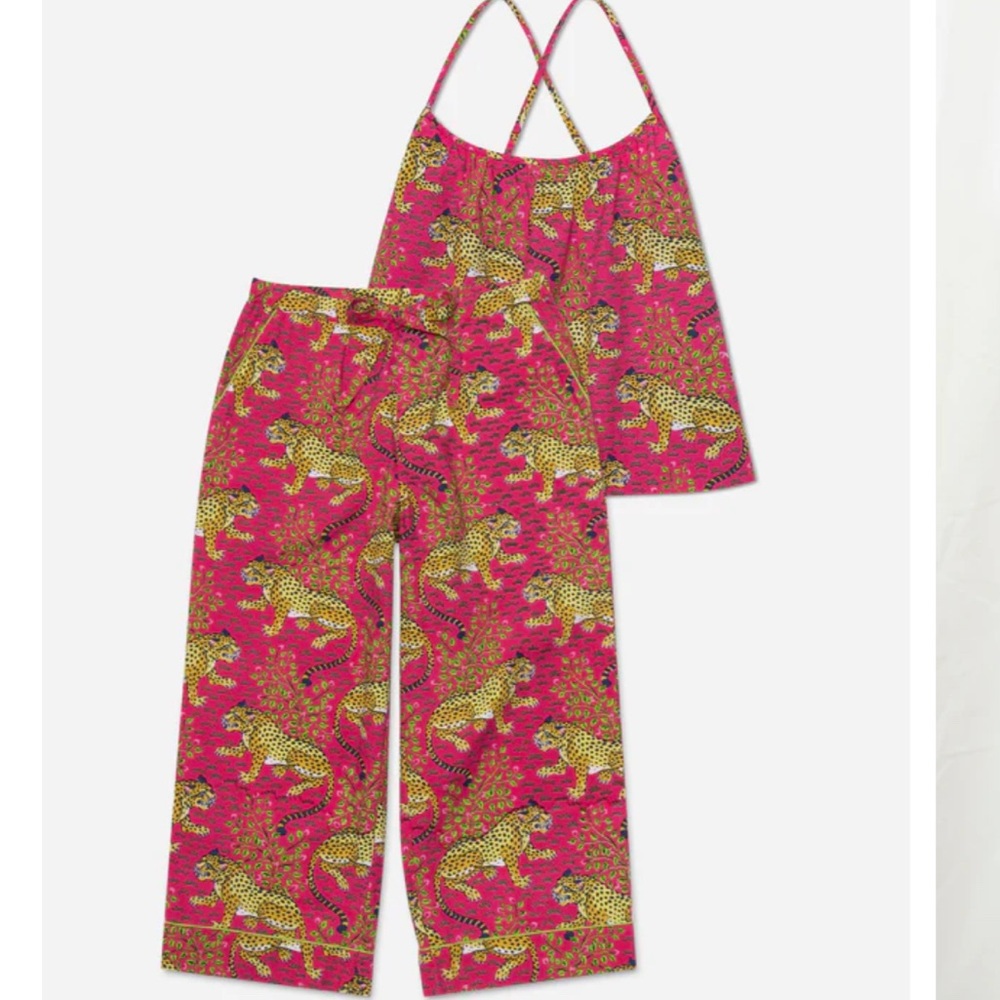 Cami Cropped PJ Pants Set in Bagheera- Printfresh